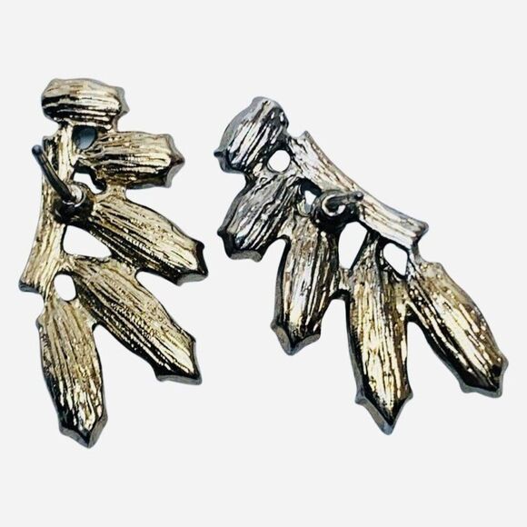 Vintage Women’s Faceted Crystal Silver Tone Formal Climber Pierced Earrings 1” - Picture 8 of 9